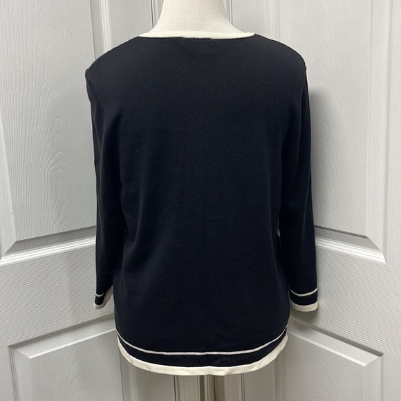 C.J. Banks Black & White Sweater Cardigan 14W (X) - Picture 3 of 8